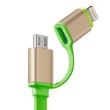Кабель 2 в 1 Apple 8 pin/Micro USB CAB1001 (зеленый)