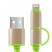 Кабель 2 в 1 Apple 8 pin/Micro USB CAB1001 (зеленый)
