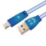 Светодиодный микро USB  кабель с подсветкой SH-FG1 (синий)