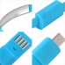 Микро USB  кабель в виде браслета XC1029 (голубой)