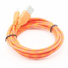 Плетеный Micro USB кабель (оранжевый)