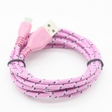 Плетеный Micro USB кабель (розовый)