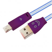 Светодиодный микро USB  кабель с подсветкой SH-FG1 (фиолетовый)