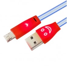 Светодиодный микро USB  кабель с подсветкой SH-FG1 (красный)