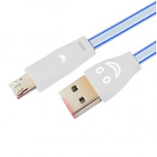 Светодиодный микро USB  кабель с подсветкой SH-FG1 (белый)